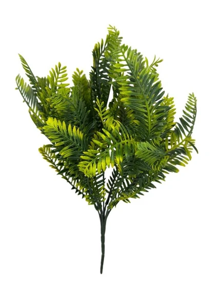 Yapay Çiçek Sarı Yeşil Renk Fern Demet Garnitür Aradal Dekoratif Yapay Bitki ürün görseli 1