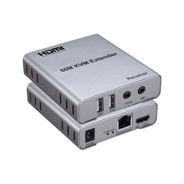 TAPLİN HDMI Kvm Extender 60MT Uzatma Adaptörü Cat5 Cat6 THK-60 ürün görseli 1