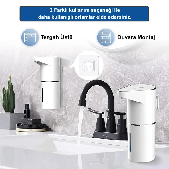 Greentech Sensörlü USB Şarjlı Köpük Sabunluk / GT-SD01 - Resim 4