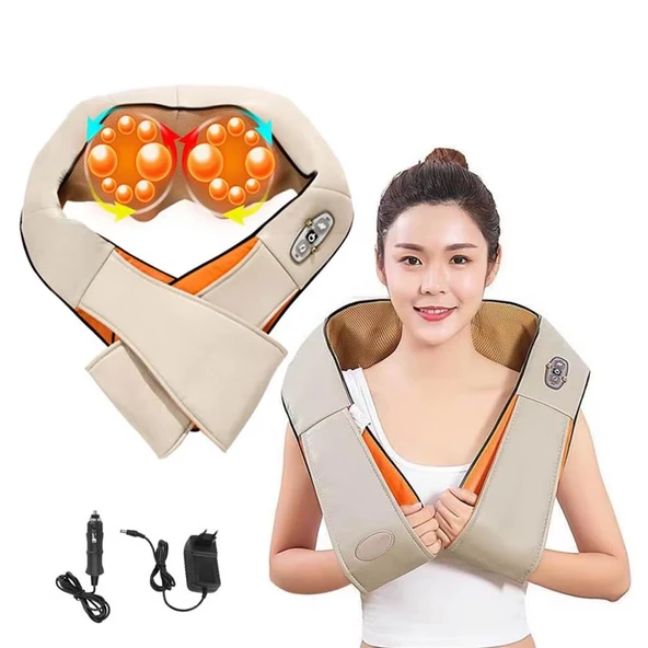 Powermaster OM-34 Bel Boyun Sırt Omuz Tüm Vücut Yastık Tip Masaj Aleti Boyundan Asmalı Ovmalı Masaj Kemeri ürün görseli 1