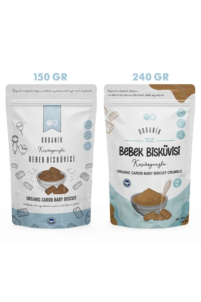 OG natural Organik Keçiboynuzlu Bebek Bisküvisi Ve Keçiboynuzlu Bebek Bisküvi Tozu Seti ürün görseli 1
