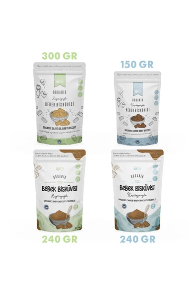 OG natural 4'lü Organik Keçiboynuzlu Ve Zeytinyağlı Bebek Bisküvisi Ve Bisküvi Tozu Seti +6 Ay ürün görseli 1