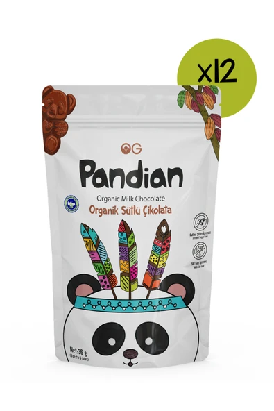 OG natural 12'li Pandian Organik Çocuk Çikolatası 36 Gr ürün görseli 1