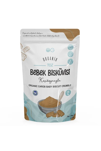 OG natural Organik Keçiboynuzlu Toz Bebek Bisküvisi 240 Gr 6+ Ay ürün görseli 1