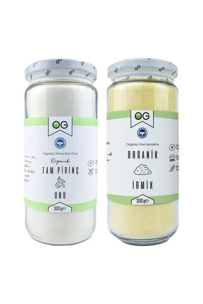 OG natural Organik Tam Pirinç Unu ve Organik İrmik Seti ürün görseli 1