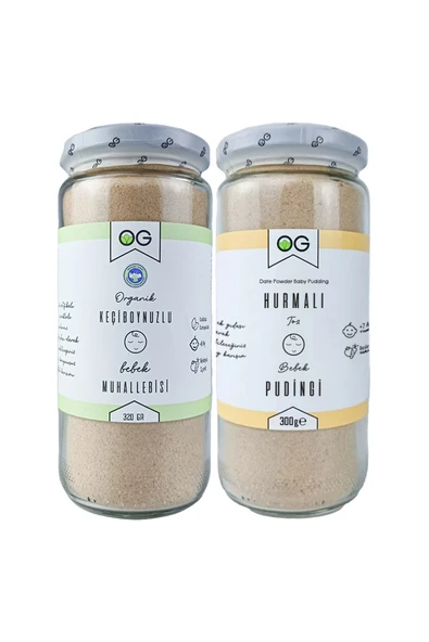 OG natural Organik Keçiboynuzlu Bebek Muhallebisi Ve Hurmalı Bebek Pudingi Seti ürün görseli 1
