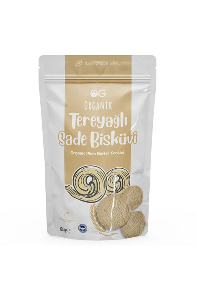 OG natural Organik Tereyağlı Sade Bisküvi 100 Gr ürün görseli 1