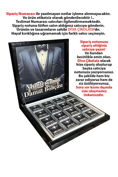 İsimli Kişiye Özel Damat Bohçası Çikolatası - 32 Adet Madlen ürün görseli 1