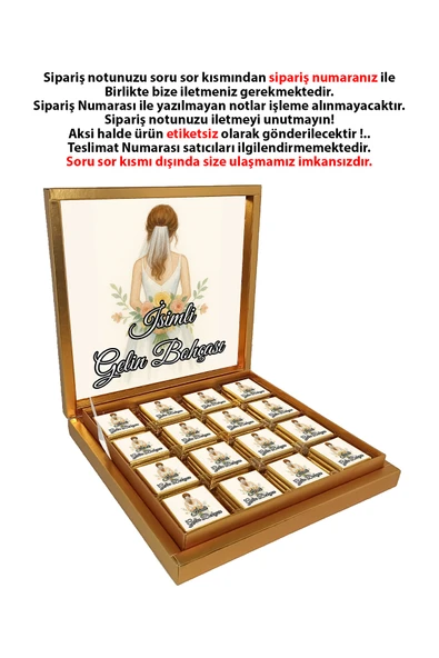 Kişiye Özel Isimli Gelin Bohçası Çikolatası - 32 Adet Madlen Çikolata ürün görseli 1