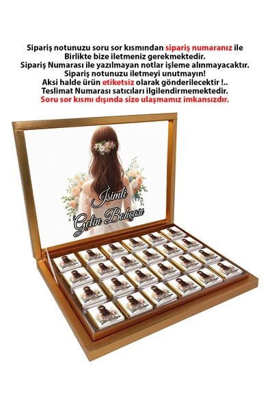 Kişiye Özel Isimli Gelin Bohçası Çikolatası - 72 Adet Madlen Çikolata ürün görseli 1
