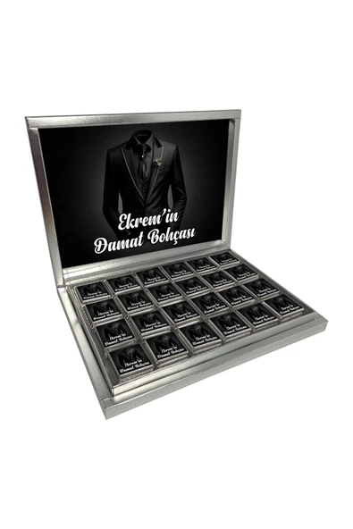 Kişiye Özel İsimli Damat Bohçası Çikolatası - 72 Adet Madlen Çikolata ürün görseli 1