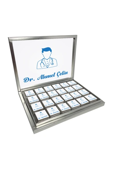 Kişiye Özel İsimli Doktor Çikolatası - Doktora Hediye - 72 Adet Madlen Çikolata ürün görseli 1