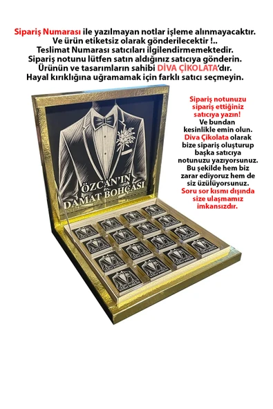 Kişiye Özel İsimli Damat Bohçası Çikolatası 32 Adet Madlen Çikolata ürün görseli 1