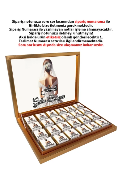 Kişiye Özel Isimli Gelin Bohçası Çikolatası - 72 Adet Madlen Çikolata ürün görseli 1