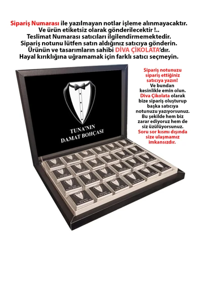 İsimli Kişiye Özel Damat Bohçası Çikolatası 72 Adet Madlen Çikolata ürün görseli 1