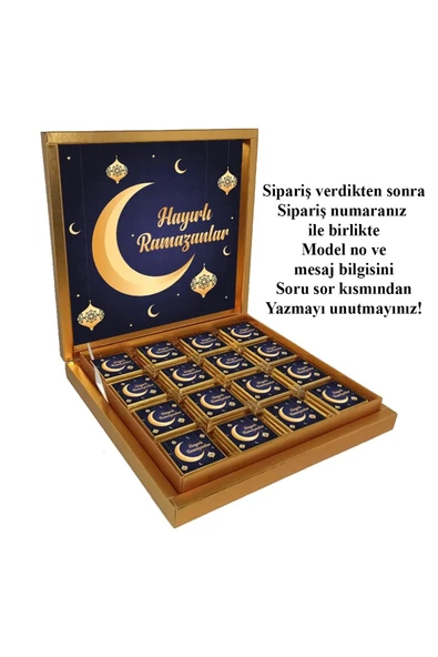 Ramazan Bayramı - Ramazan Tebriği Çikolatası - 32 Adet Madlen Çikolata ürün görseli 1