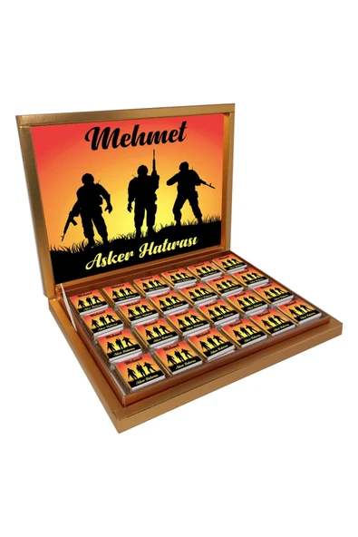 Asker Çikolatası - Asker Uğurlama Çikolatası (72 Adet Madlen Çikolata) ürün görseli 1