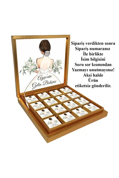 Kişiye Özel Isimli Gelin Bohçası Çikolatası - 32 Adet Madlen Çikolata ürün görseli 1