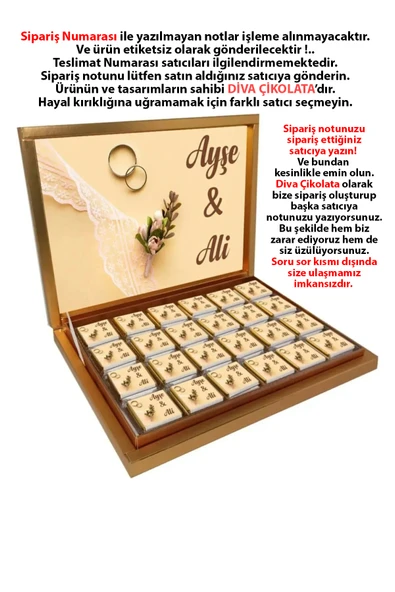 Söz Nişan Nikah Çikolatası (72 Adet Madlen Çikolata) Altın Kutu ürün görseli 1