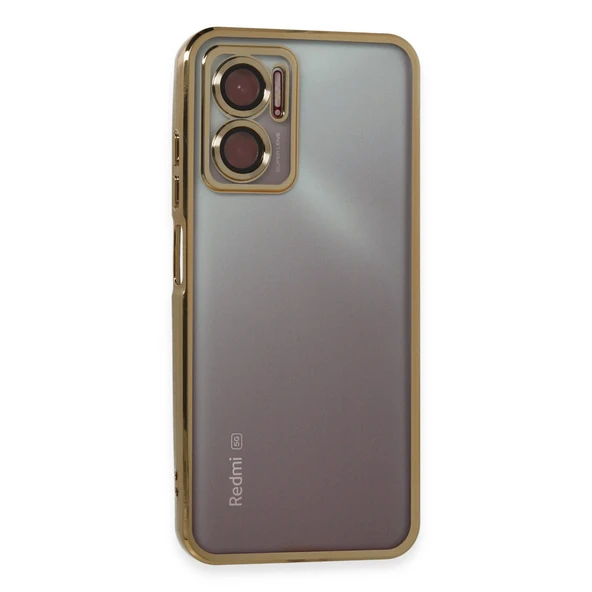 Newface Xiaomi Redmi Note 11E Kılıf Razer Lensli Silikon - Gold ürün görseli 1
