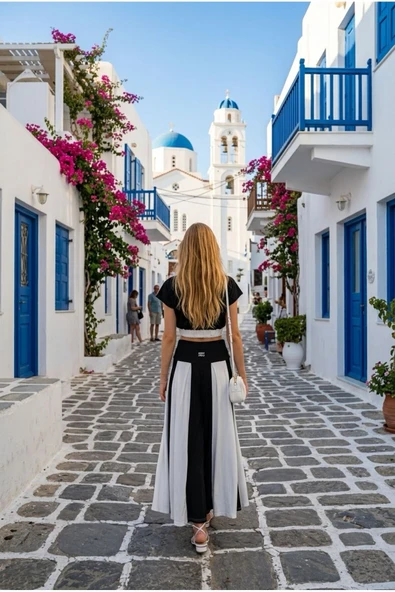 Kısa Kollu Moda Trend Penye Alt Üst Takım - Resim 4