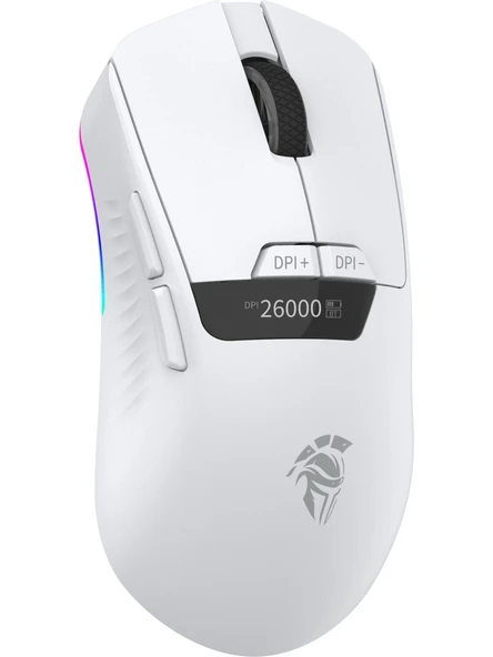 Raito Reflex 26000 Dpi Pixart Paw 3395 OLED Ekran & Makro Yazılım 59GR Rgb Kablosuz Gaming Mouse - Beyaz (Tri Mod 2.4 Ghz Kablosuz + Bt5.1 + Type-C) - Option-1 - 001-Renkli ürün görseli 1