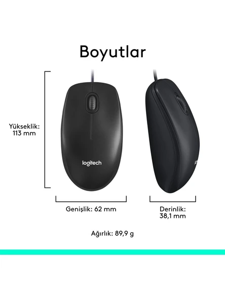 Logitech M90 910-001793 Optik Kablolu Mouse - Resim 5