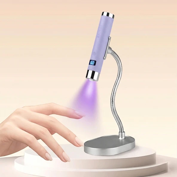 G1 Sensörlü Mini Ai Uv Led Lamba Manyetik Standlı Manikür Tırnak Kurutucu Lila 5w ürün görseli 1