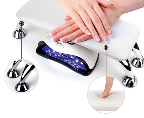 Metal Ayaklı Ergonomik Manikür Sehpası Beyaz Manikür Kol Desteği H11W ürün görseli 1