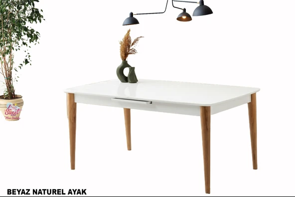80X130 Ortadan Açılır MDF Mutfak,Salon,Yemek Odası Masası ürün görseli 1