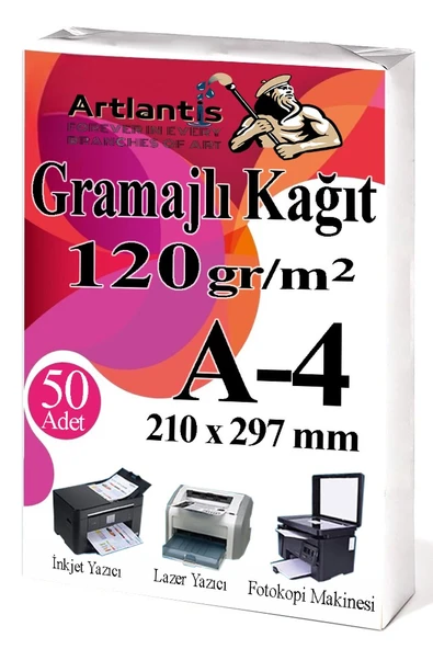 A4 Gramajlı Fotokopi Kağıdı 50 Adet 120 gr Sertifika Kağıdı Kalın Kağıt Baskı Tüm Yazıcılara Uyumlu 21x29.7cm Ofis Büro ürün görseli 1