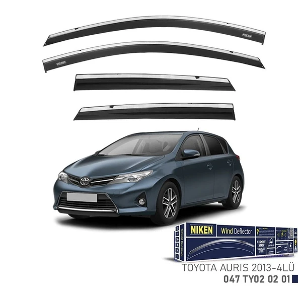 Niken Toyota Auris Cam Rüzgarlığı Kromlu 4'Lü 2013+ Sonrası ürün görseli 1