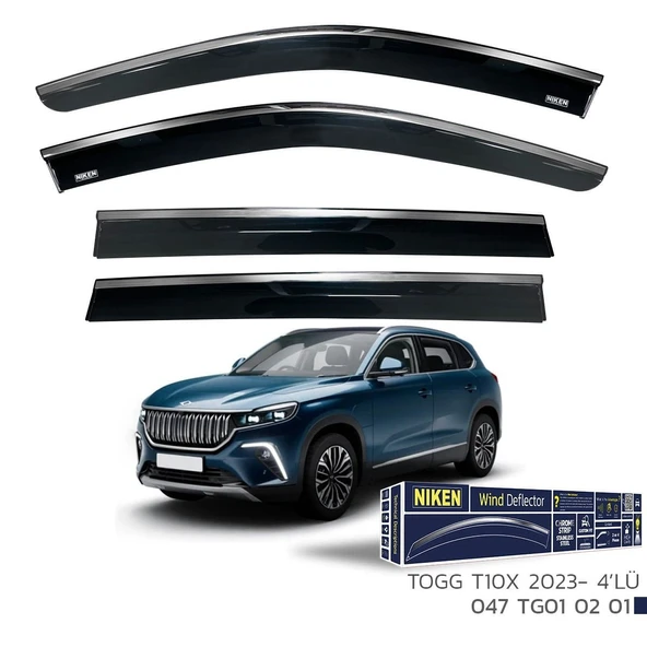 Niken Togg T10X Cam Rüzgarlığı Kromlu 4'Lü 2023+ Sonrası ürün görseli 1