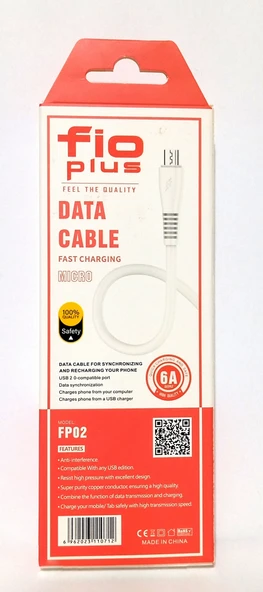 Fio Plus FP02 Micro Usb Şarj ve Data Kablosu 6A/1M - Resim 3