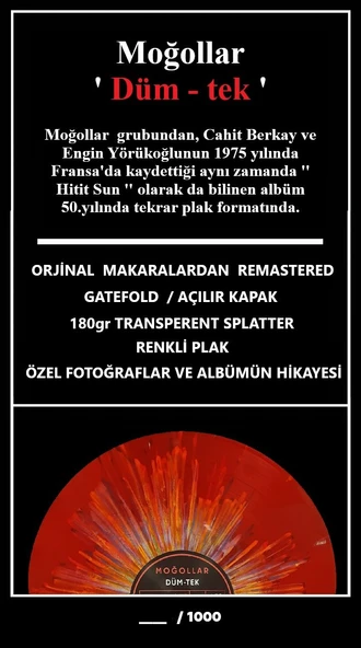 Moğollar Düm – Tek Renkli Plak Limitli Baskı - Resim 5