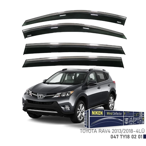 Niken Toyota Rav4 Cam Rüzgarlığı Kromlu 2013-2018 4'Lü ürün görseli 1