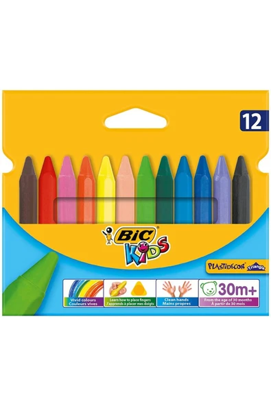 Bic Plastıdecor Üçgen 12 Li Pastel Boya 8297732 - Resim 3