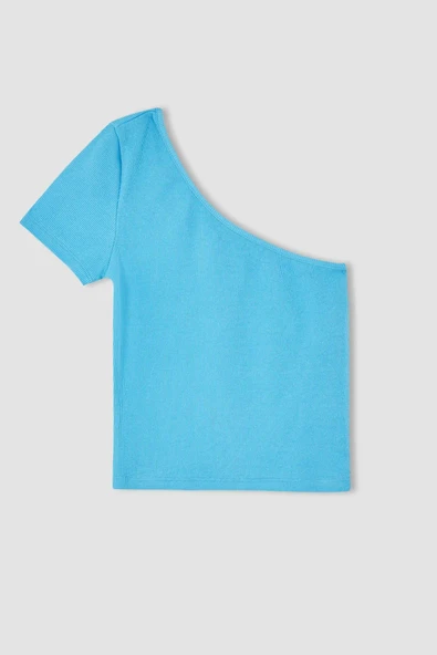 Defacto Slim Fit Basic Tek Omuzlu Tişört Y7469AZ22SM - Resim 8