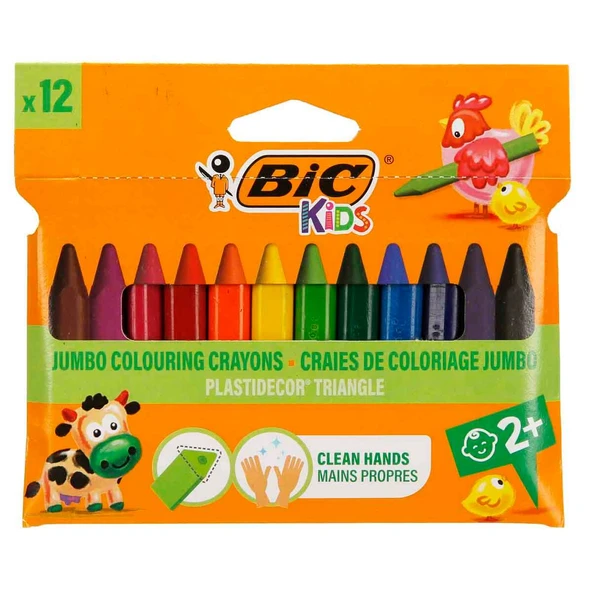 Bic Plastıdecor Üçgen 12 Li Pastel Boya 8297732 - Resim 2