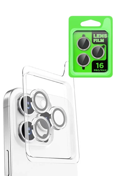 Newface Apple iPhone 16 Pro Max Raze Metal Kamera Lens - Beyaz ürün görseli 1