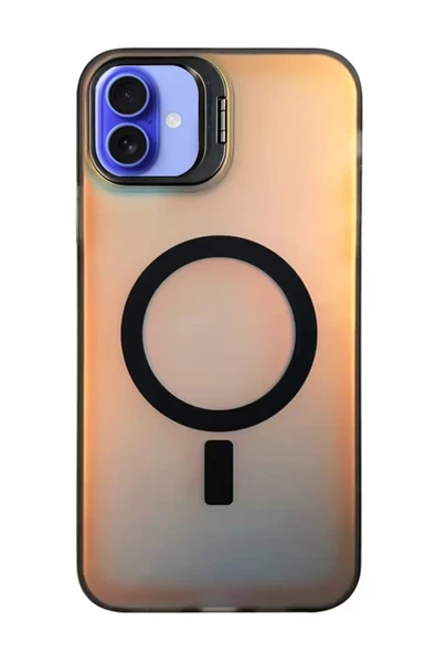 Newface Apple iPhone 16 Plus Kılıf Primera Magsafe Standlı Kapak - Siyah ürün görseli 1