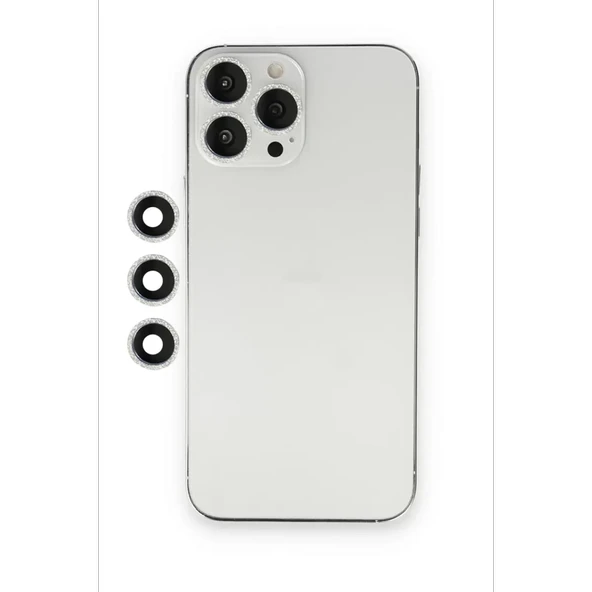 Newface Apple iPhone 12 Pro Shine Kamera Lens - Gümüş - Resim 2