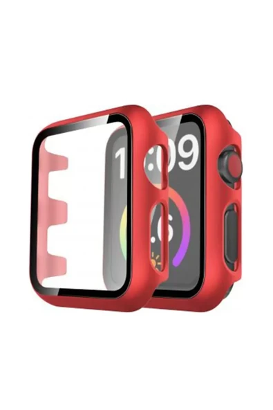 Newface Apple Watch 40mm Camlı Kasa Ekran Koruyucu - Kırmızı ürün görseli 1