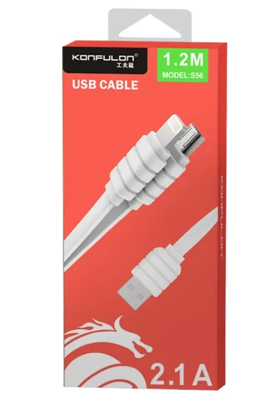 Konfulon S56 2in1 (Lightning-Micro USB) Kablo 1.2M 2.1A - Resim 2