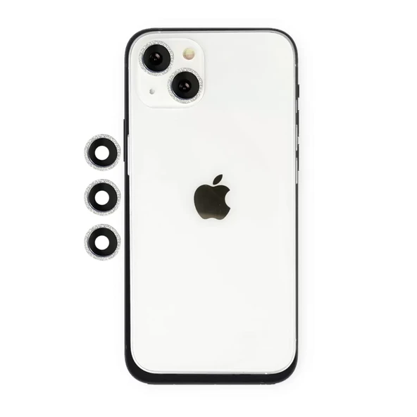Newface Apple iPhone 14 Shine Kamera Lens - Gümüş - Resim 3