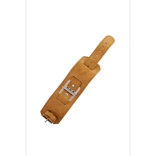 Newface Apple Watch 42mm NL17 Deri Kordon - Taba - Resim 2
