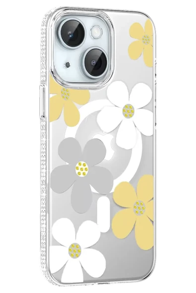 Joko Apple iPhone 14 Floral Magsafe Kapak - Sarı ürün görseli 1