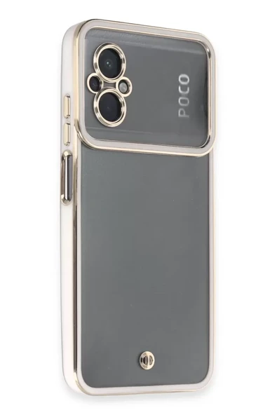 Newface Xiaomi Poco M5 Kılıf Liva Lens Silikon - Beyaz ürün görseli 1