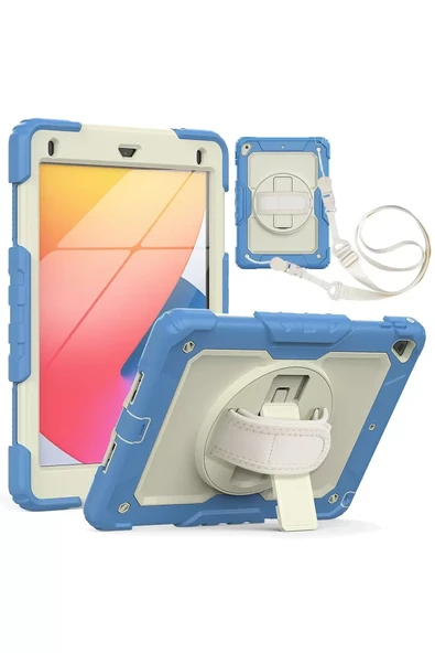 Newface Apple iPad 5 Air 9.7 Kılıf Strap New Tablet Kapak - Mavi ürün görseli 1