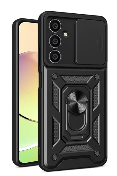 Newface Samsung Galaxy A25 5G Kılıf Pars Lens Yüzüklü Silikon - Siyah ürün görseli 1